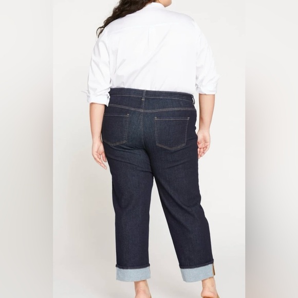 Universal Standard Stevie High Rise Cuffed Straight Jeans dark indigo size 26 - Picture 2 of 11